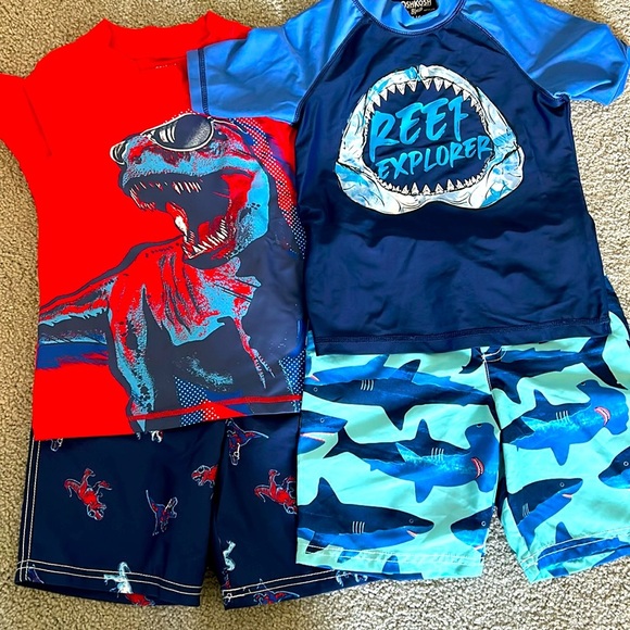 Other - 2 Sets of boys swimming shorts and UPF shirts size 6 🌟NWT 🌟
